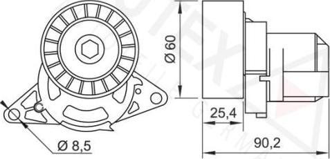 Autex 654434 - Tendeur de courroie, courroie trapézoïdale à nervures autovaste.com