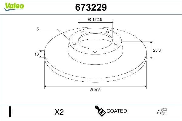 VALEO 673229 - Disque de frein autovaste.com