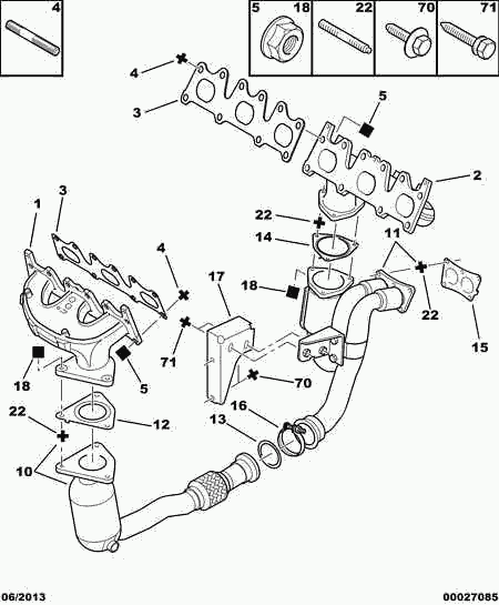 PSA 1713 65 - Raccord de tuyau, système d'échappement autovaste.com