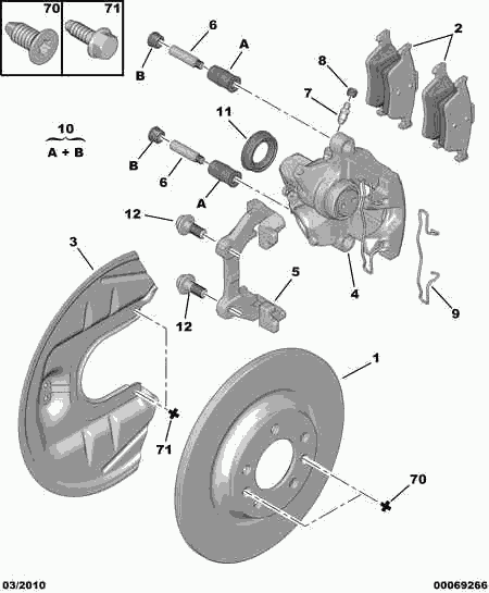 PSA 4254 05 - Kit de plaquettes de frein, frein à disque autovaste.com