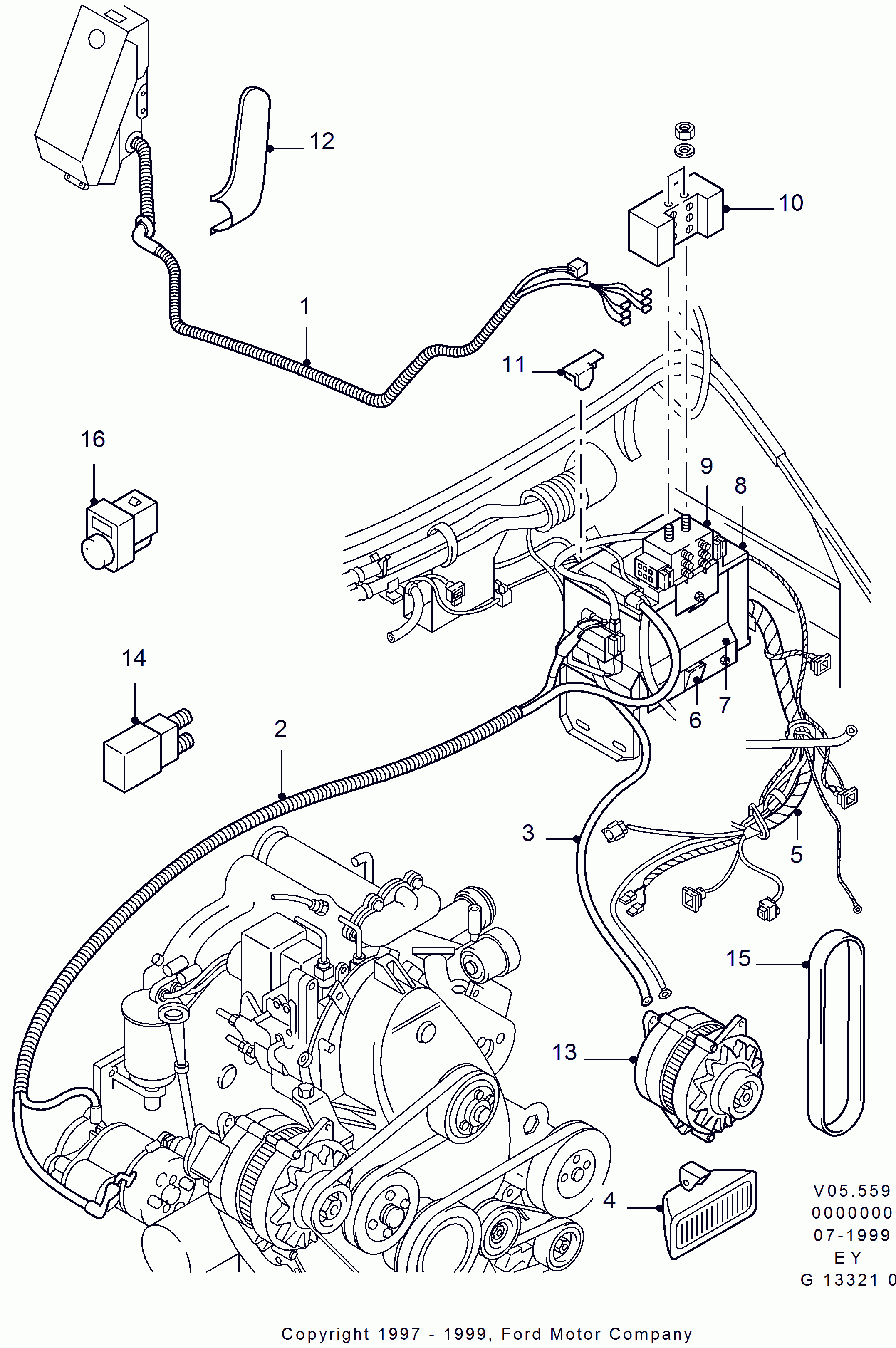 FORD 7120853 - Courroie trapézoïdale à nervures autovaste.com