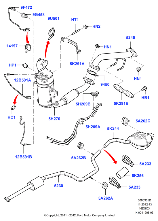 FORD 1786775 - Capteur, pression des gaz échappement autovaste.com