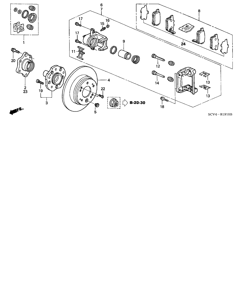 Honda 43022-SCV-A00 - Kit de plaquettes de frein, frein à disque autovaste.com