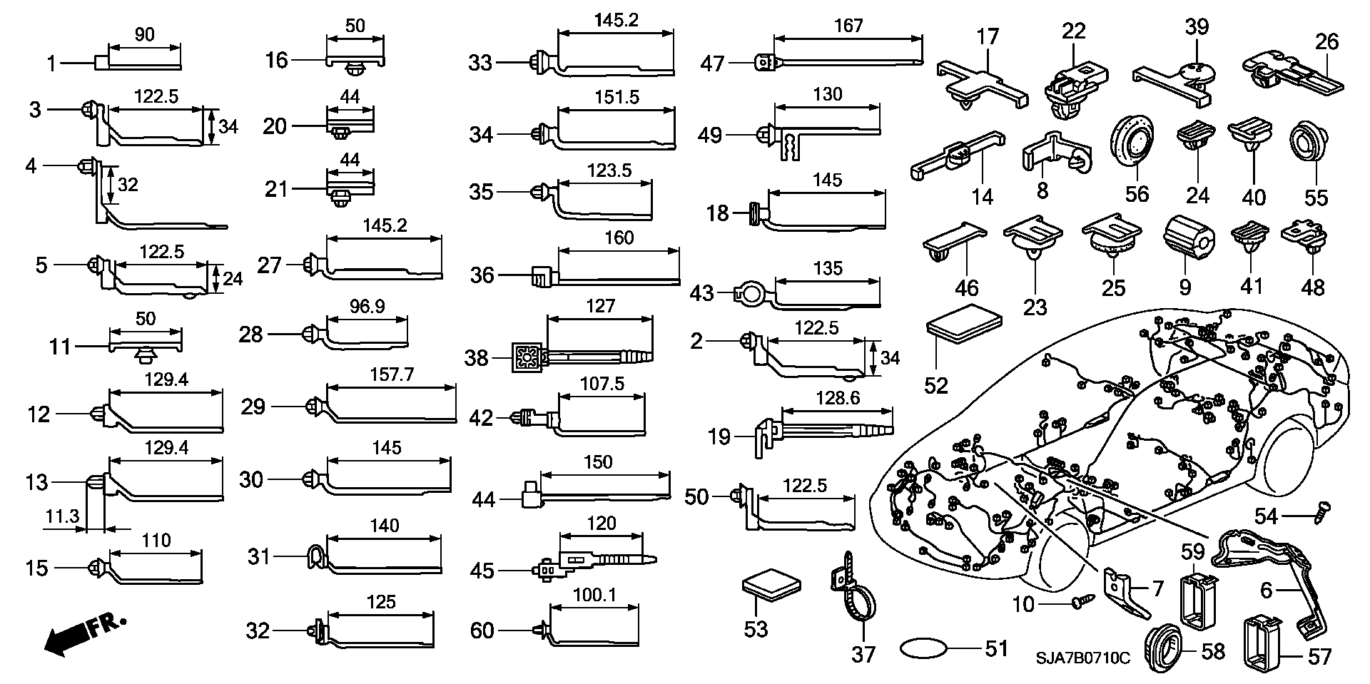 Honda 32133SLA003 - BAND, HARNESS OFFSET (30) (DARK GRAY) (145MM) autovaste.com