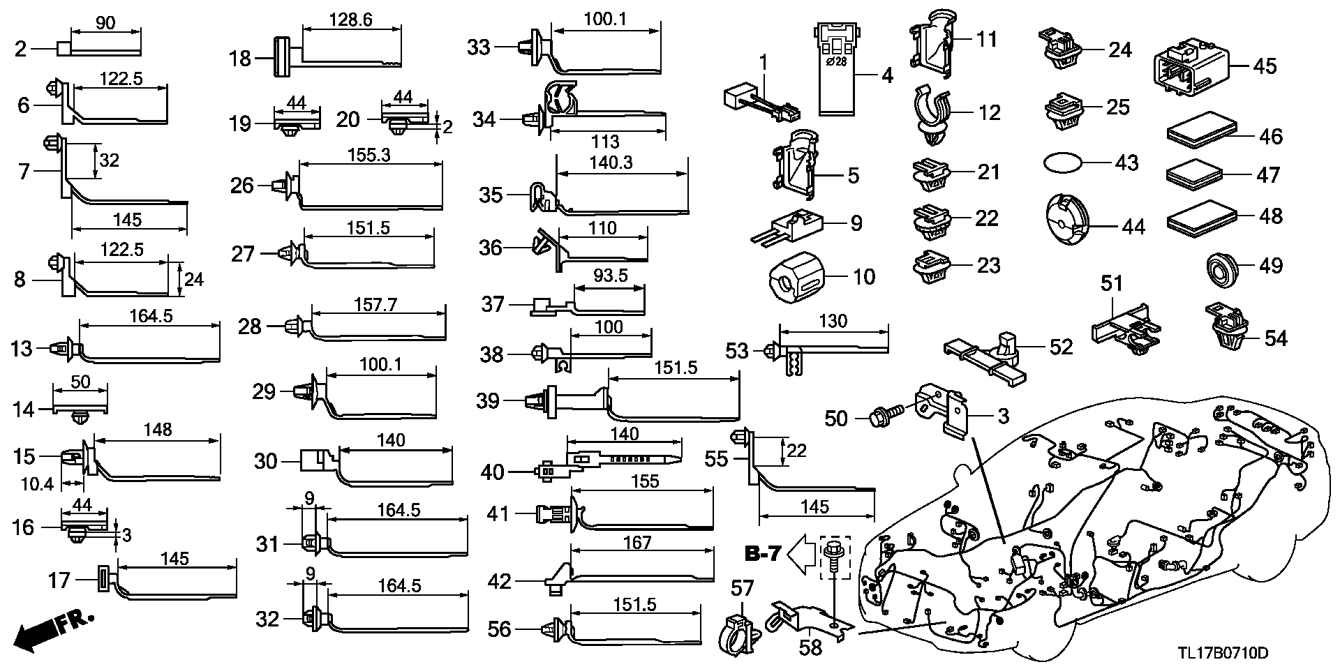 Honda 32133SLA003 - BAND, HARNESS OFFSET (30) (DARK GRAY) (145MM) autovaste.com