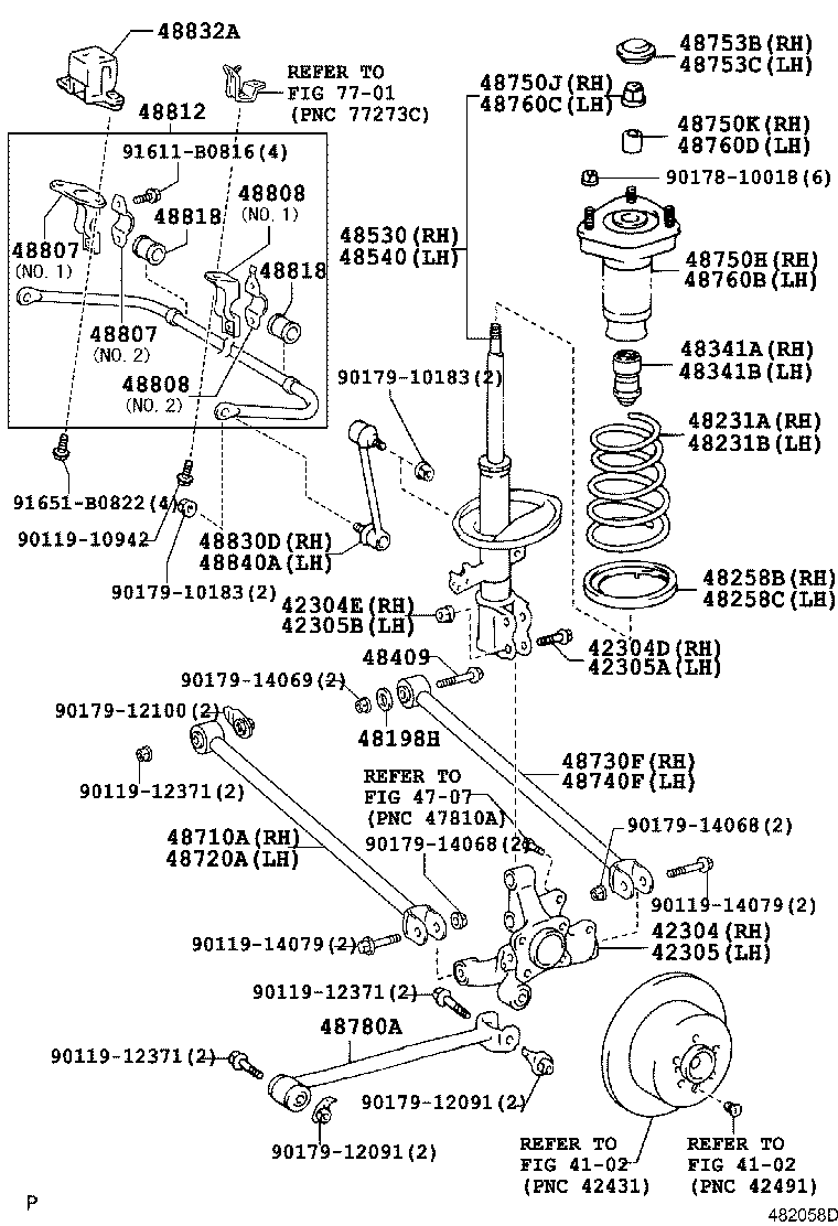 LEXUS 48830-48010 - Entretoise / tige, stabilisateur autovaste.com