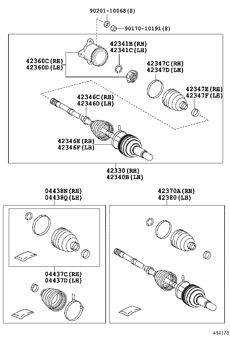 LEXUS 0443912011 - Joint-soufflet, arbre de commande autovaste.com