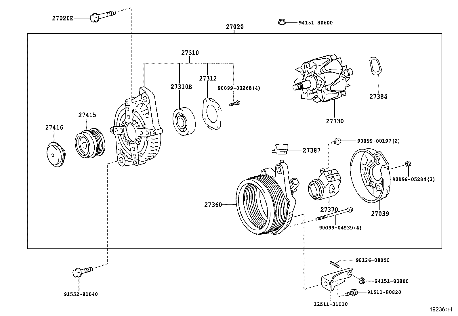 LEXUS 274150W130 - Poulie, alternateur autovaste.com