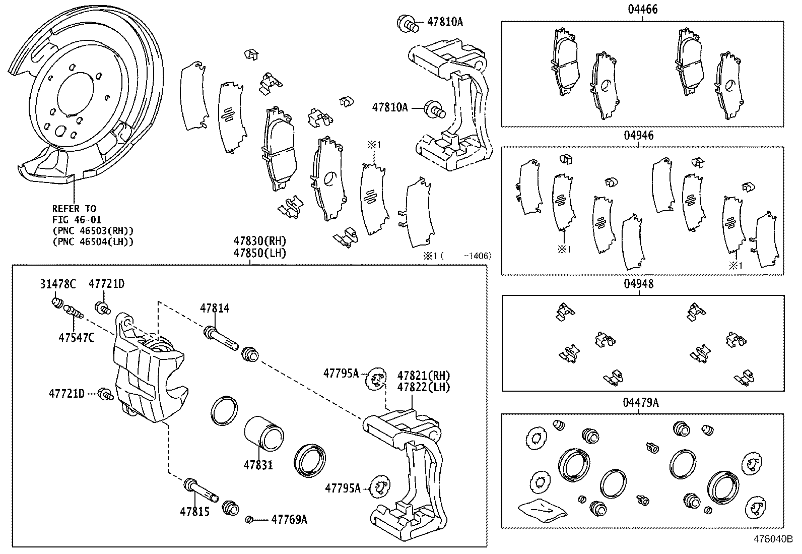 LEXUS 0446630280 - Kit de plaquettes de frein, frein à disque autovaste.com