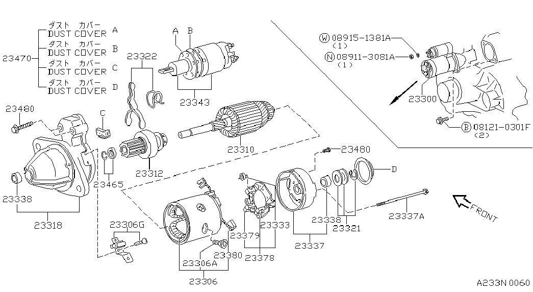 NISSAN 23300-62C10 - Démarreur autovaste.com