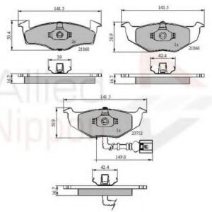 Kit de plaquettes de frein, frein à disque (ADB1707 - COMLINE)