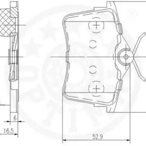 OPTIMAL 12465 Kit de plaquettes de frein, frein à disque