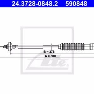 ATE 24.3728-0848.2 Tirette à câble, commande d'embrayage
