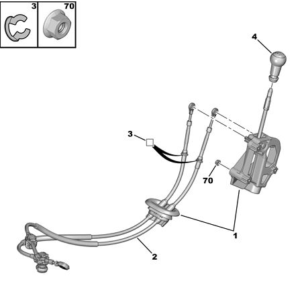 PEUGEOT 2444Z9 Tirette à câble, boîte de vitesse manuelle