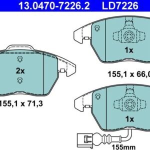 ATE 13.0470-7226.2 Kit de plaquettes de frein, frein à disque