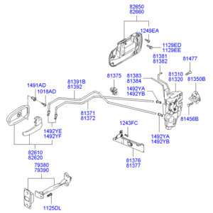 HYUNDAI 7938017000 TIRANT ARRÊT DE PORTE AVANT