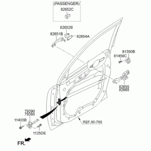 Kia 793801Y000 Tirant arrêt de porte avant gauche