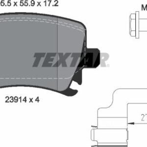 Textar 2391402 Kit de plaquettes de frein, frein à disque