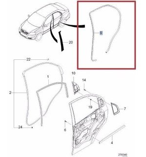 CHEVROLET 96692849 Joint de porte avant, arrière