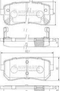Nipparts J3610512 Kit de plaquettes de frein, frein à disque