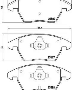 BREMBO P 85 075 Kit de plaquettes de frein, frein à disque
