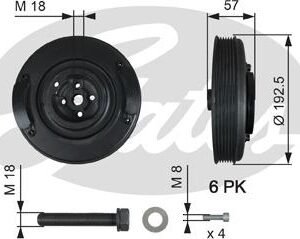 Gates TVD1033A Poulie, vilebrequin