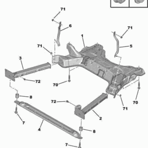 PSA 96 770 548 80 - FRONT SUBFRAME EXTENSION; RIGHT