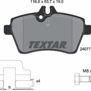 Textar 2407701 - Kit de plaquettes de frein, frein à disque